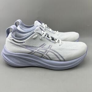 Asics Gel-Nimbus 26 Running Shoes Women Size 11 White Purple Comfort Sneakers